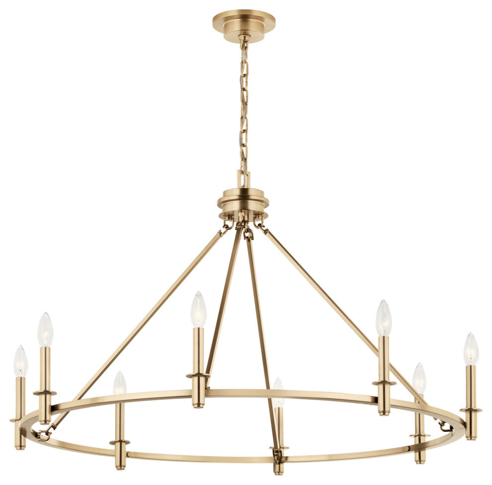 Carrick Chandelier, Black, Champagne Bronze, 8 Light