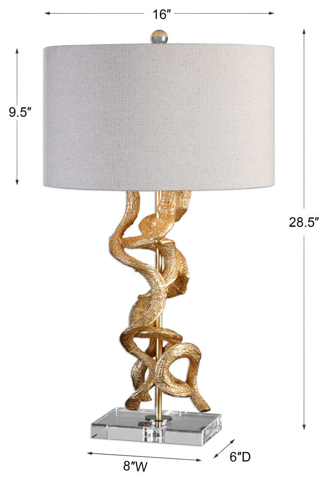 Uttermost Twisted Vines Table Lamp, Gold
