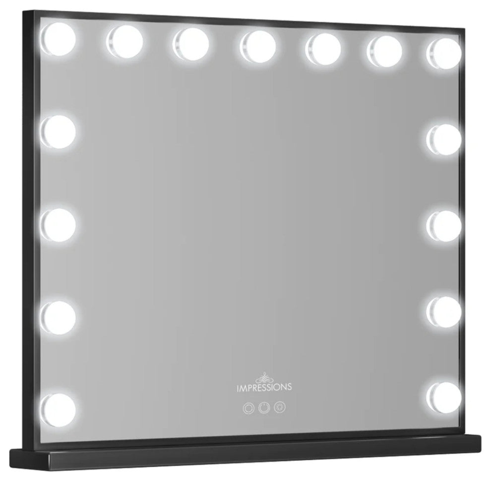 Hollywood Aurora  Tri tone Vanity Mirror with Bluetooth, Black