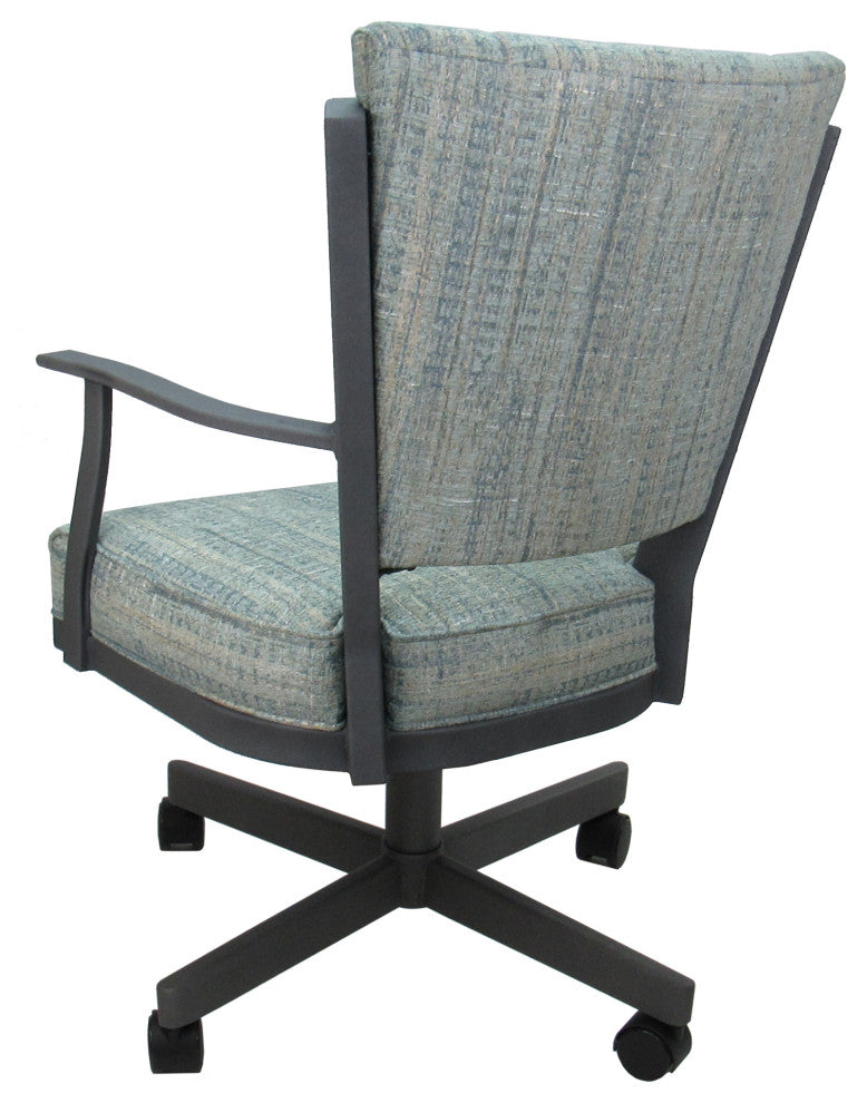 Montana Swivel Metal Dining Caster Chair Reading Base, Watusi Aquatint, Gray