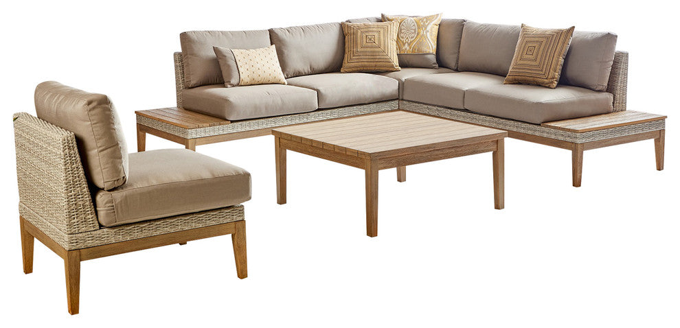 Seneca Falls 5-Piece Patio Sectional, Cast Oasis