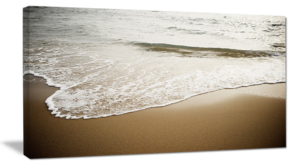 "White Waves in Mediterranean Sea" Seascape Wall Art, 1 Panel, 60"x28"