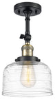 INNOVATIONS 201F-BAB-G713-LED 1-Light Semi-Flush Mount Black Antique Brass