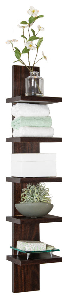 Danya B. Utility Column Spine Wall Shelves, Walnut
