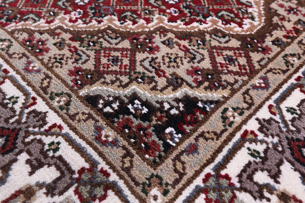 Persian Tabriz Hand-Knotted Wool & Silk Runner Rug 2' 7" X 12' 0" - Q13033