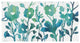 "Teal Trio I on White" Digital Paper Print by Silvia Vassileva, 62"x32"