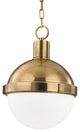 Lambert 1-Light Pendant, Aged Brass, 10"