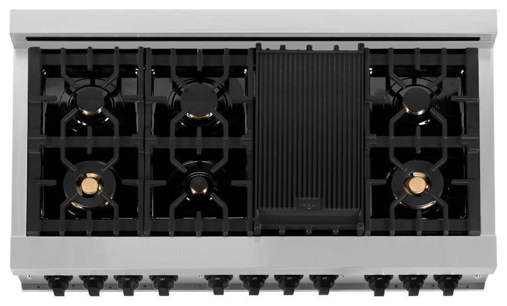 ZLINE 48" Dual Fuel Range, Stainless With White Matte Door RAZ-WM-48-MB