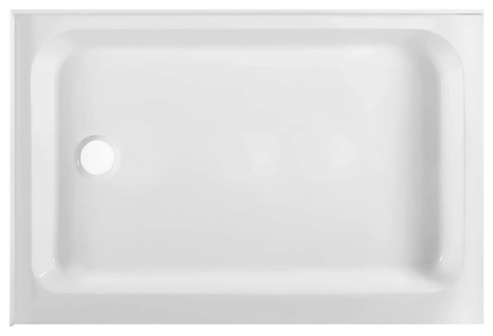 Fine Fixtures Double Threshold Acrylic Shower Base, 42 X 30, Left Hand