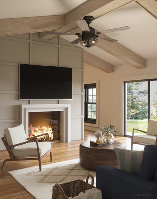 Luxury Vintage Ceiling Fan, Olde Iron, UHP9100, Southport Collection