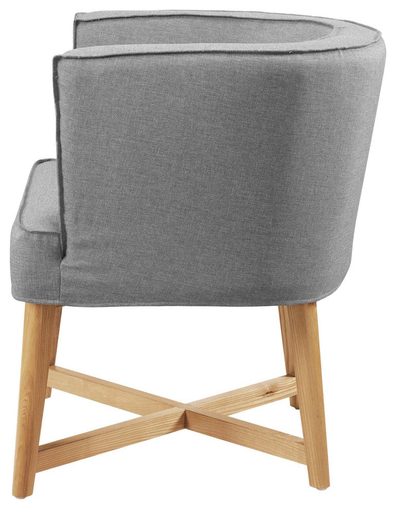 Accent Chair, Set of 2, Fabric, Wood, Gray, Modern, Lounge Hospitality