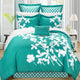 Iris Turquoise And White King 11-Piece Comforter Bed In A Bag Set