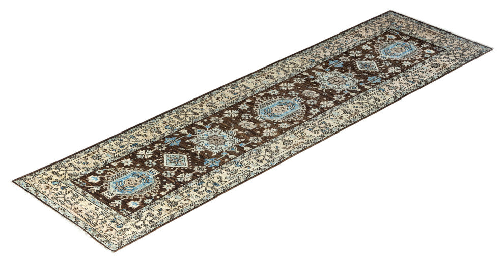 Serapi One-of-a-Kind Hand-Knotted Runner Rug Brown, 2' 9" x 9' 9"