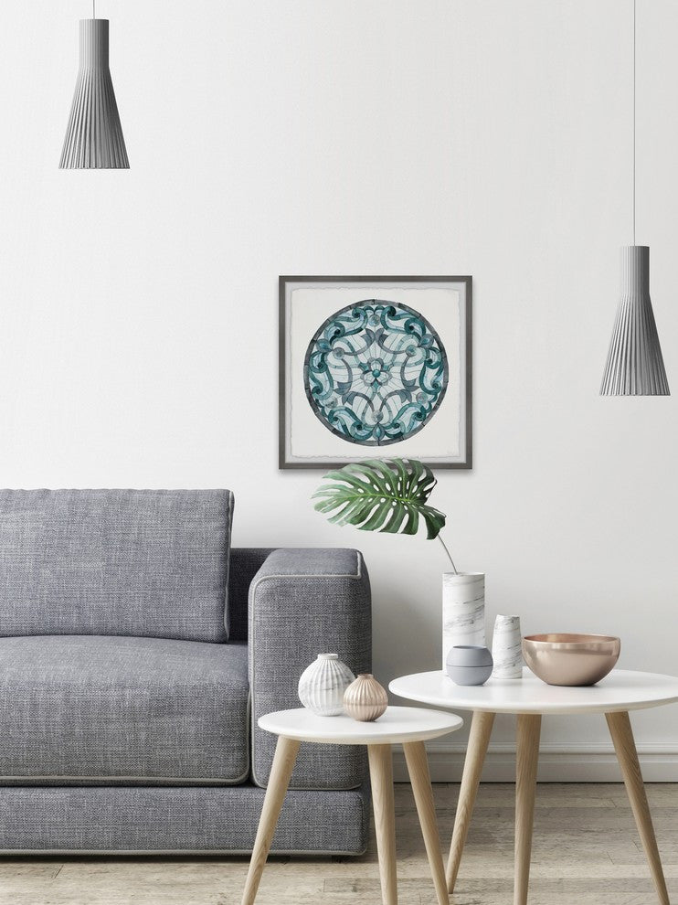 "Blue Lilies" Framed Painting Print, 24"x24"