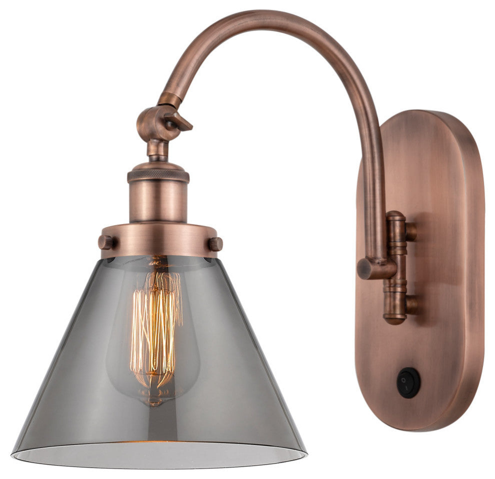 Cone Sconce, Antique Copper, Plated Smoke, Plated Smoke
