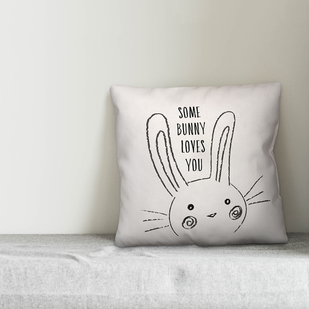 Some Bunny Loves You 16x16 Throw Pillow