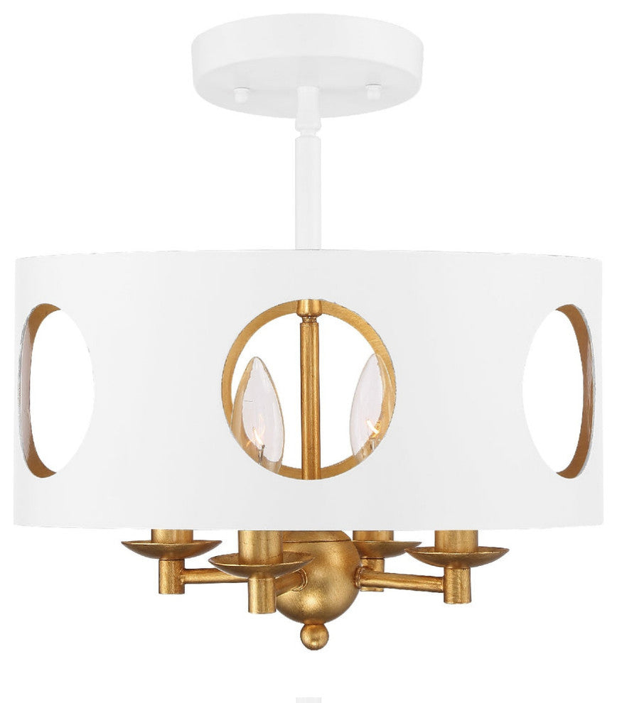 Crystorama ODE-700-MT-GA_CEILING, 4-Light Ceiling Mount, Matte White