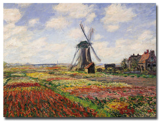 'Tulip Fields in Holland, 1886' Canvas Art by Claude Monet