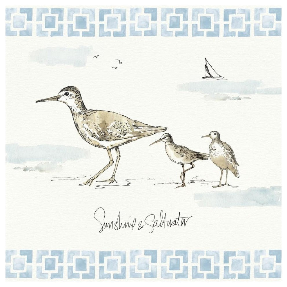 "Sandpiper Sea II" Digital Paper Print by Anne Tavoletti, 20"x20"