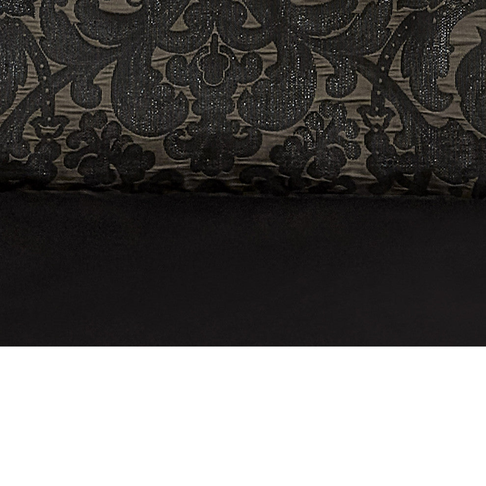 Benzara BM283918 9 Piece Polyester King Comforter Set, Charcoal Gray
