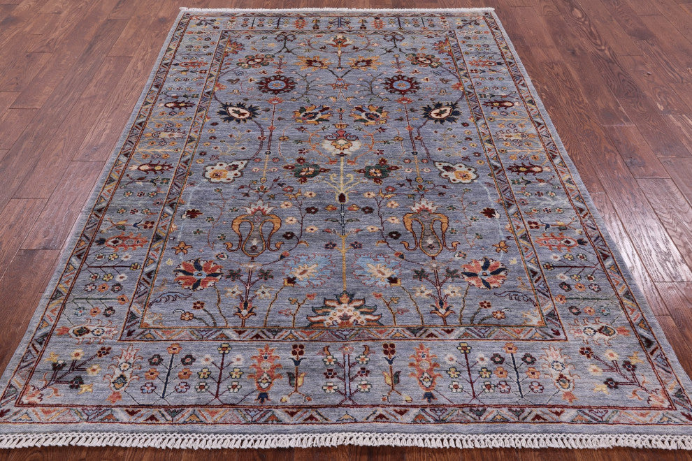 5' 8" X 7' 11" Hand Knotted Persian Tabriz Wool Rug Q10122