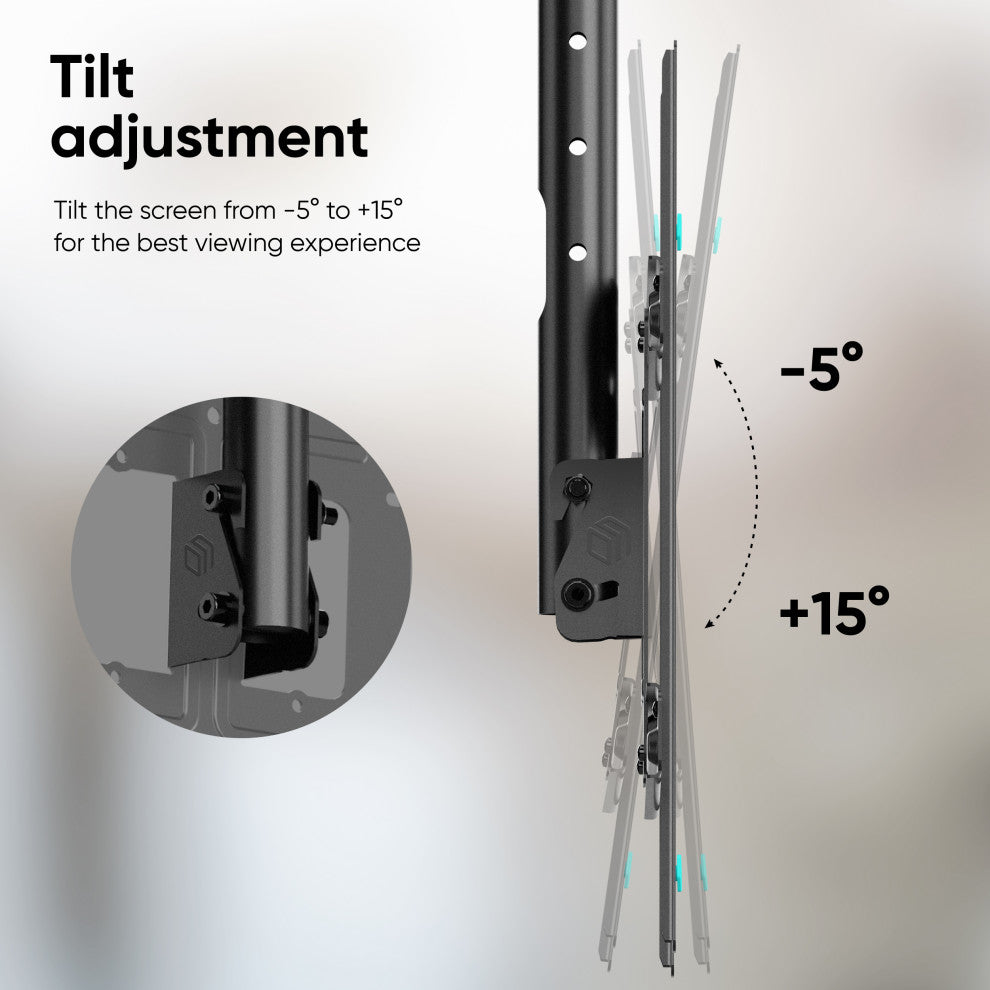ONKRON Ceiling TV Mount Hanging TV Bracket for 32'' - 70'' up to 150 lbs, Black