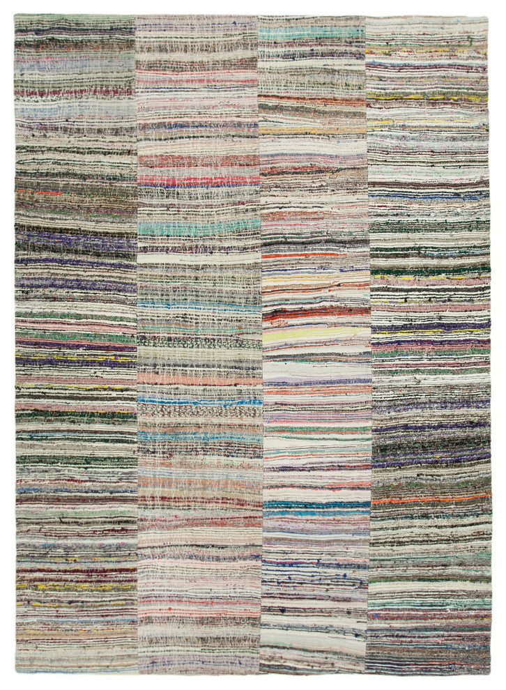 Rug N Carpet - Handmade Turkish 9' 1'' x 12' 8'' Rustic Patchwork Kilim Rug