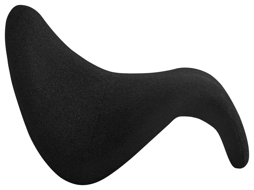 Theodore Faux Sherling Upholstered Accent Chair, Black