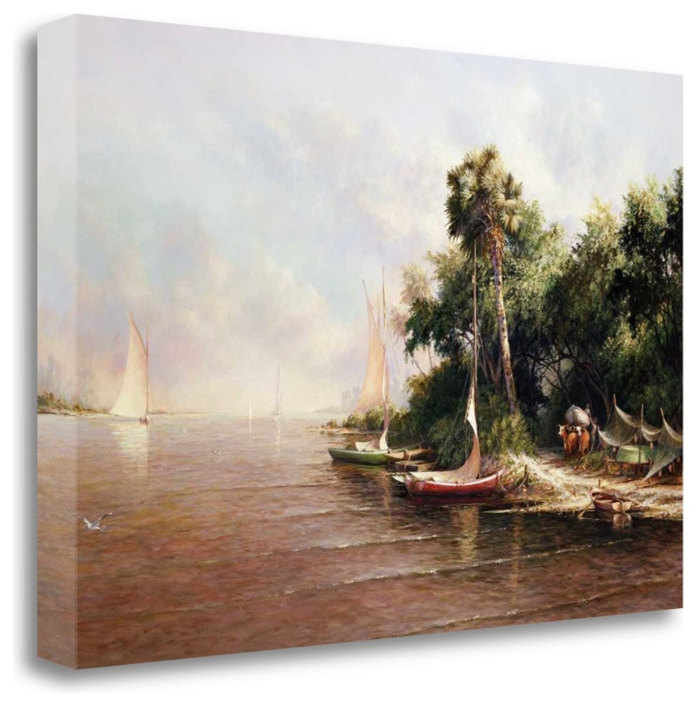 "Fisherman Landing" By Art Fronckowiak, Giclee Print on Gallery Wrap Canvas
