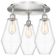Cindyrella-3 Light 19" Flush Mount-Satin Nickel, Clear Glass Shade