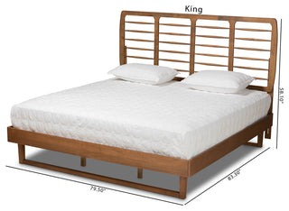 Lucie Walnut Brown Finished Wood King Size Platform Bed