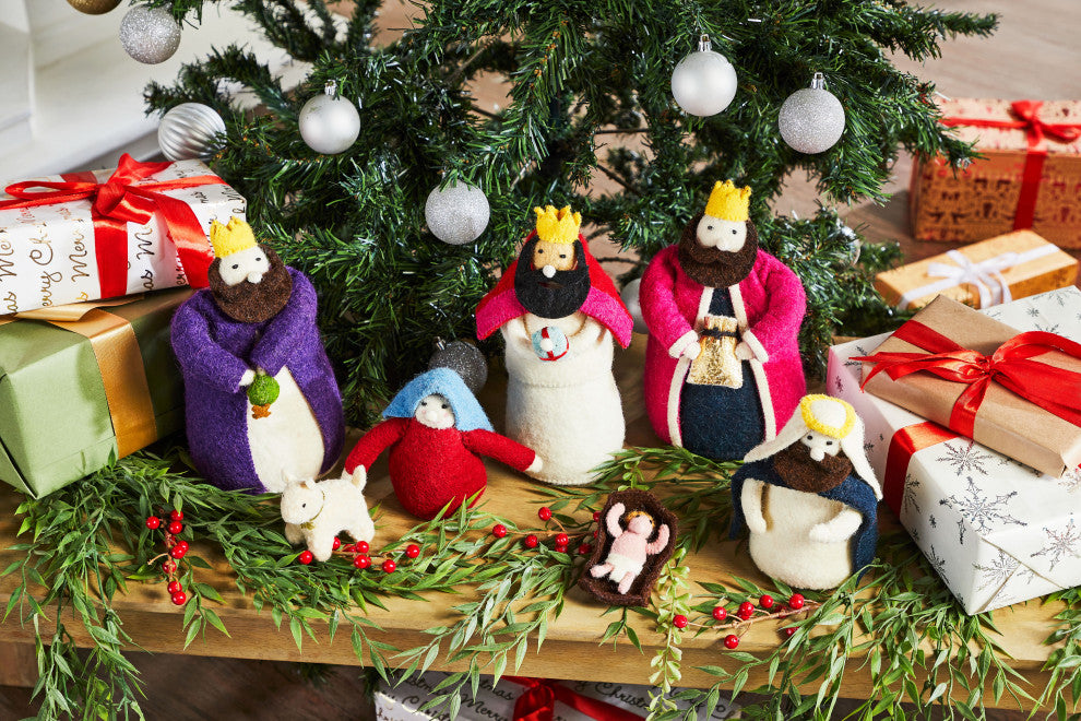 Nativity Scene in Hand Felted Wool
