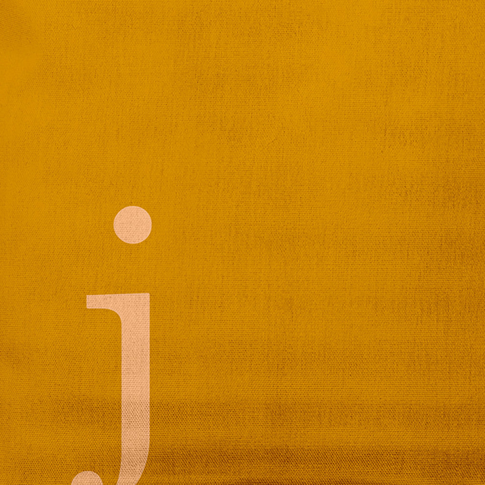 20"x20" Modern Monogram Decorative Throw Pillow, Autumn Gold