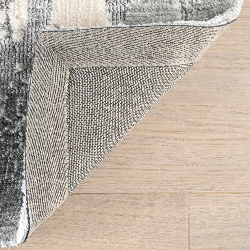 Mera Bordered Wool Area Rug, Ivory 4'x6'