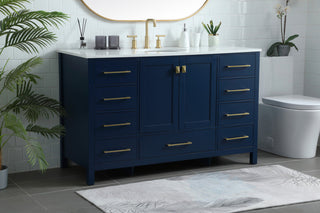 Isabel 54" SIngle Bathroom Vanity, Blue