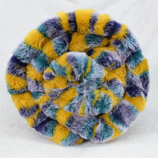 Multi Jacquard Faux Fur Throw Blanket, Teal, 50''x60''