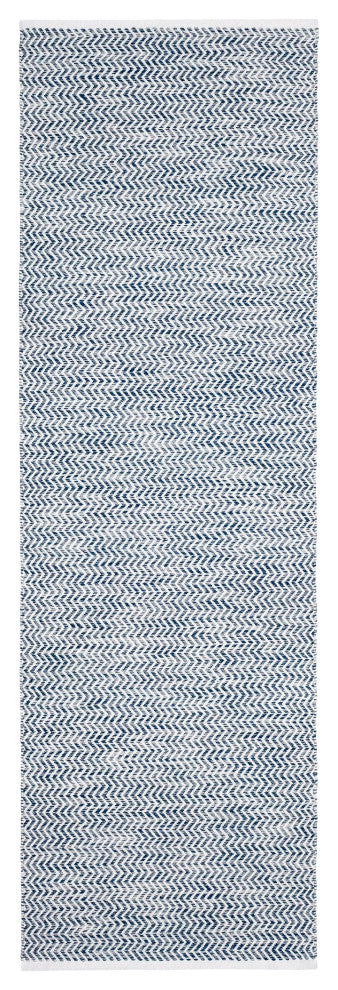 Dash & Albert Coastal Blue Handwoven Indoor/Outdoor Rug, Blue, Runner-2'6" x 8'