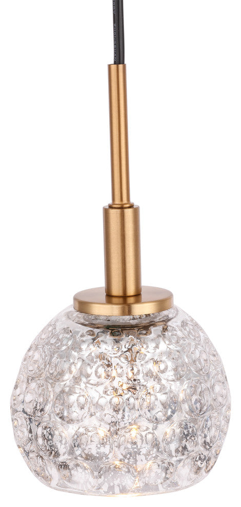 Woodbridge Lighting Elise Pendants, Brass, Mini-Pendant, Mercury Crystal Ball, H