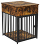 TATEUS Decorative Dog Crate with Drawer & End Table for Small Dogs, Brown