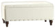 Upholstered Nail Head Trimmed Storage Bench, White