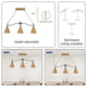 3-Lights Antique Gold and Gray Contemporary LED Kitchen Island Lamp