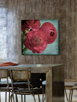 "Red Ranunculus" Painting Print on Canvas by Stalus