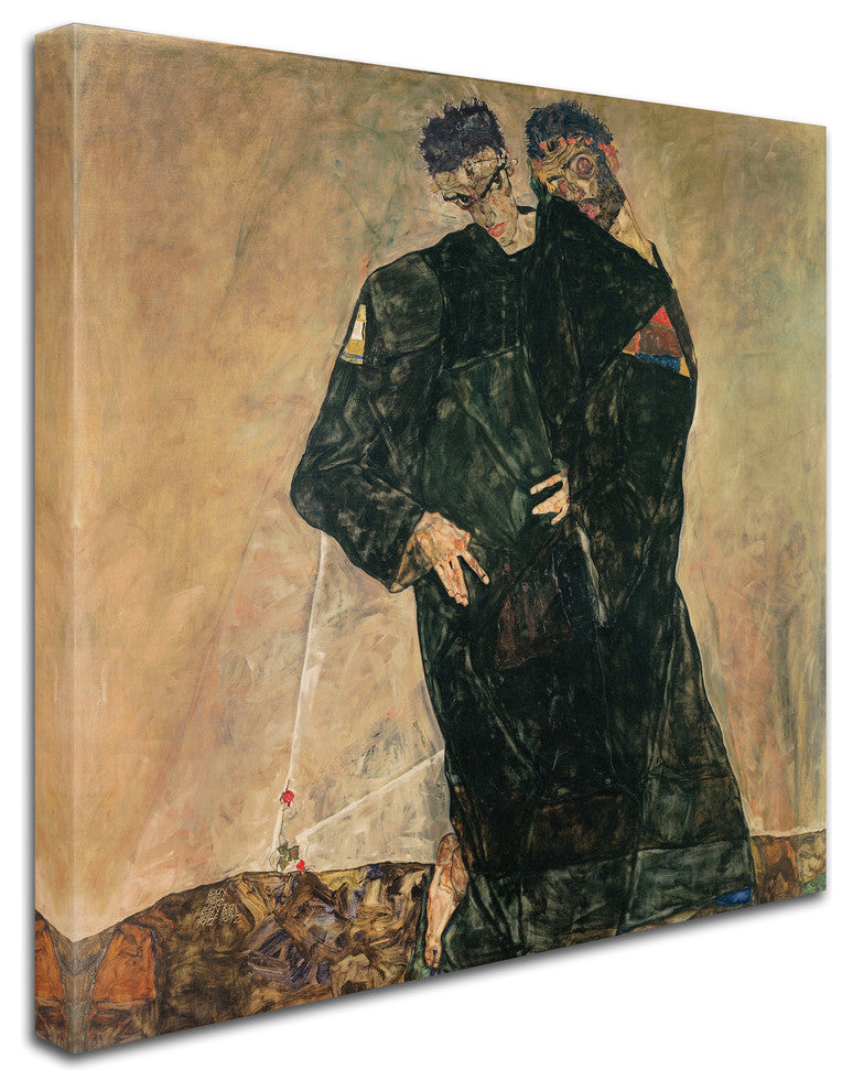 Egon Schiele 'The Hermits' Canvas Art, 35 x 35