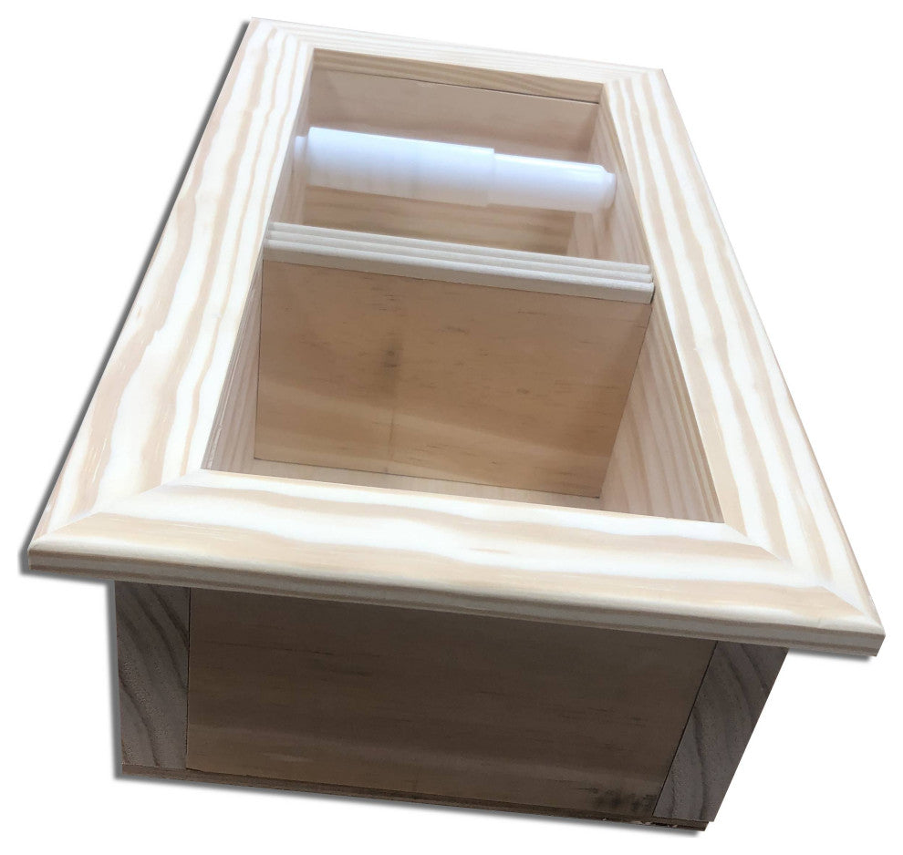 Bayshore Recessed Solid Wood Double Toilet Paper Holder 7 X 14.5, Unfinished