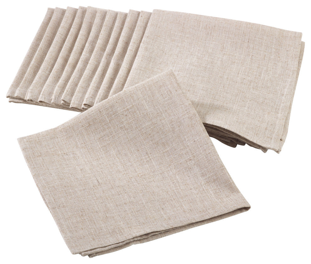 Classic  Linen Blend Napkin, Natural, 20"x20", 12 Piece Set