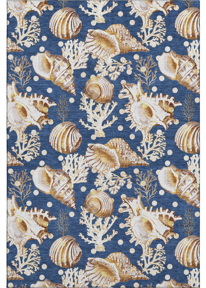Addison Premium Washable Mayfield AMF185 Blue 5' x 7'6" Rug
