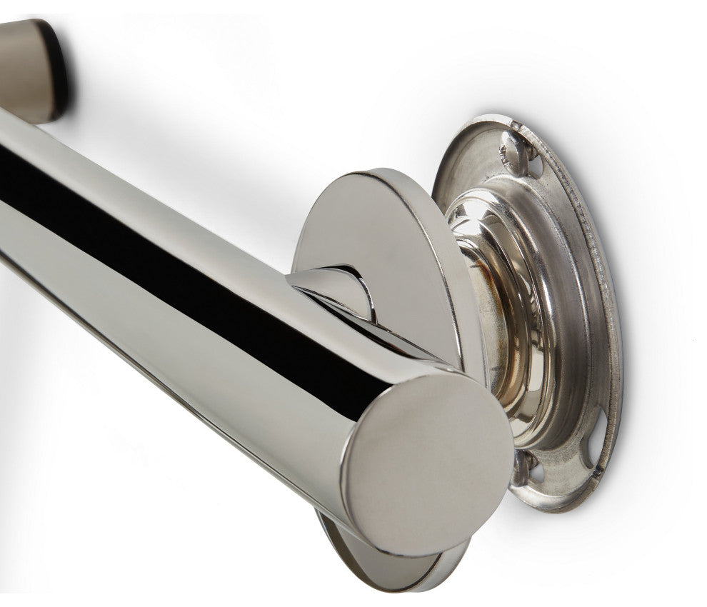 38" Zuma Angled Assist Shower Grab Bar, Polished Stainless, Left-Handed