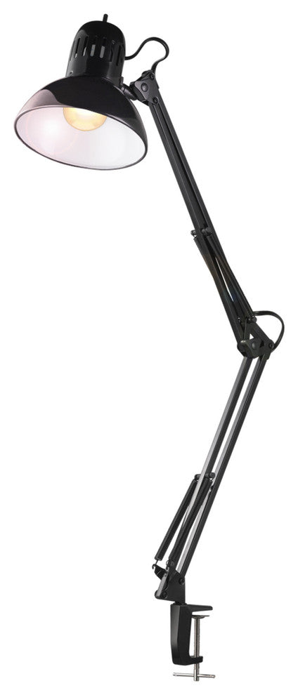 Globe Electric 56963 1 Light 32" Clamp On Swing Arm Desk Lamp - Black