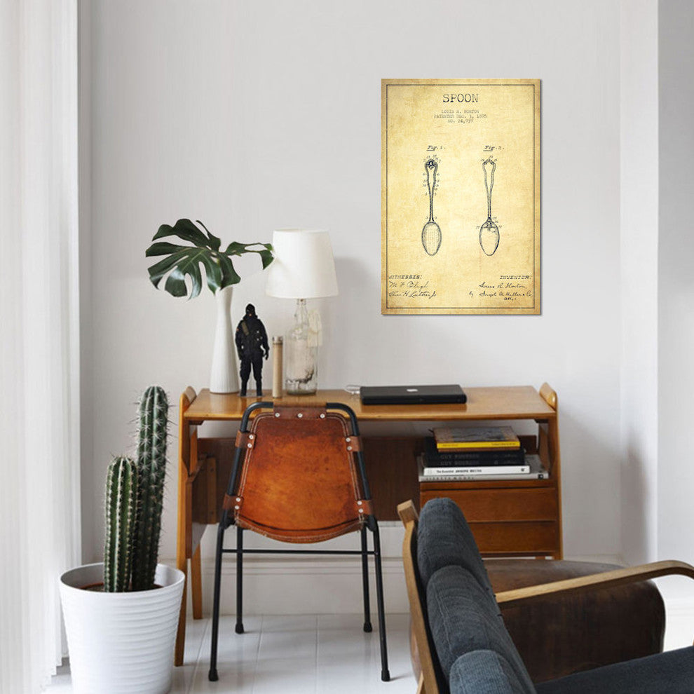 "Spoon Vintage Patent Blueprint" by Aged Pixel, Canvas Print, 18"x12"