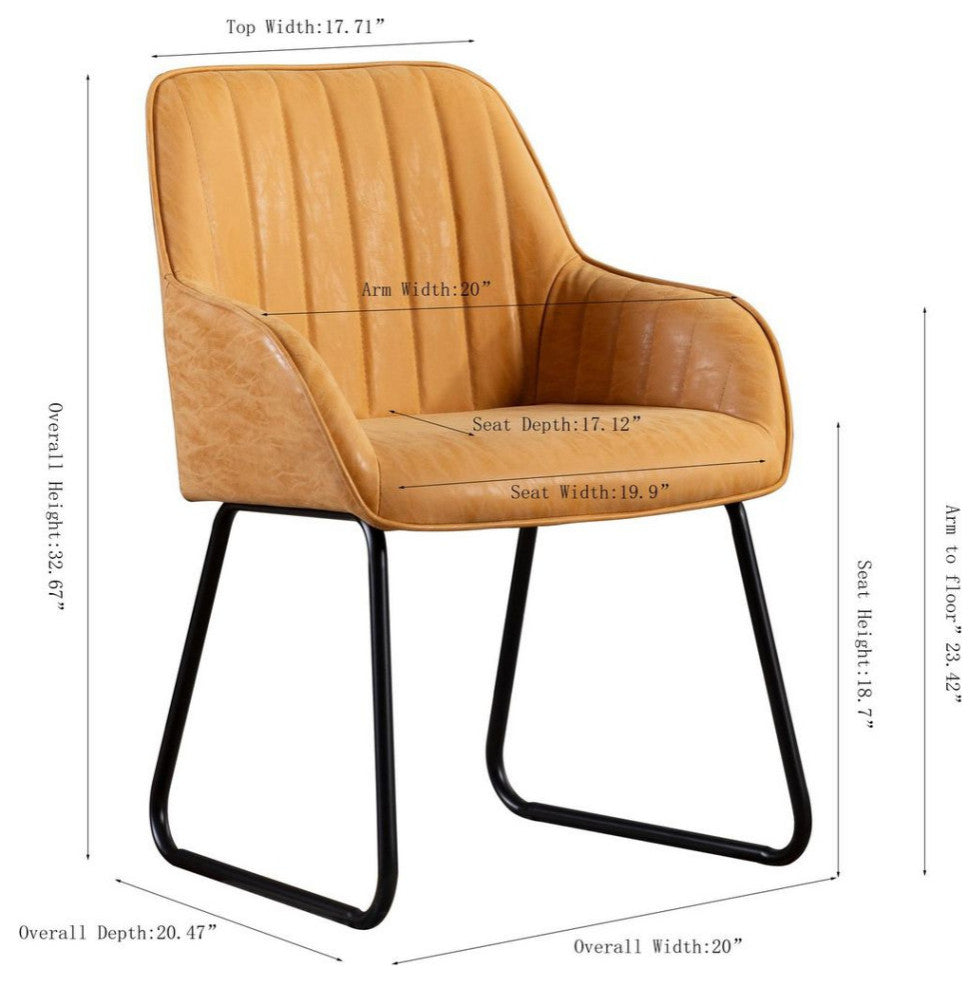 Home Beyond Synthetic Leather Dining Chairs, Set of 2, Tan